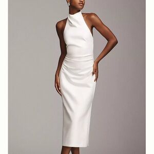 BHLDN Holly Faux Leather Halter Midi Dress size M worn once